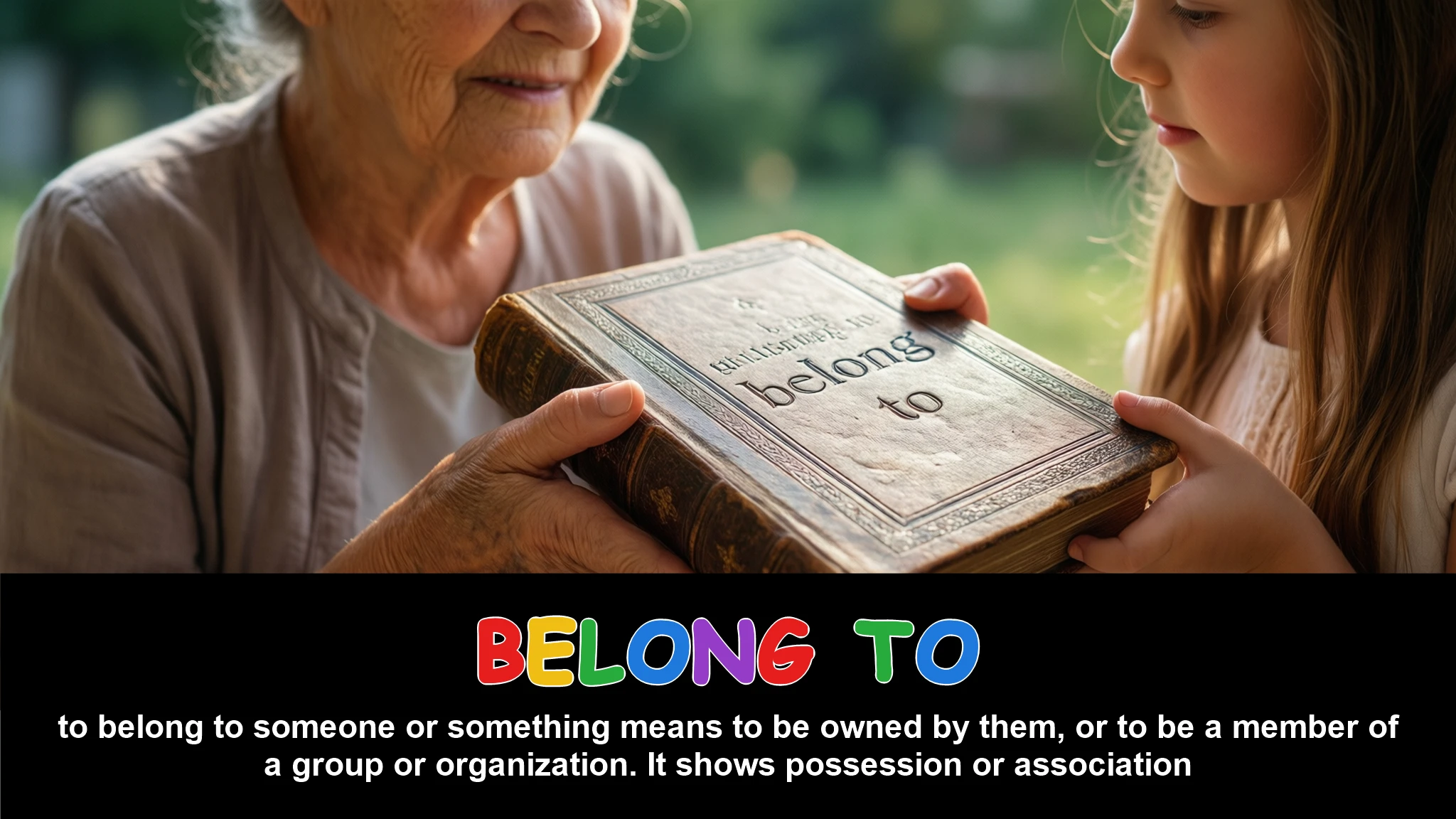 English Illustration for belong to